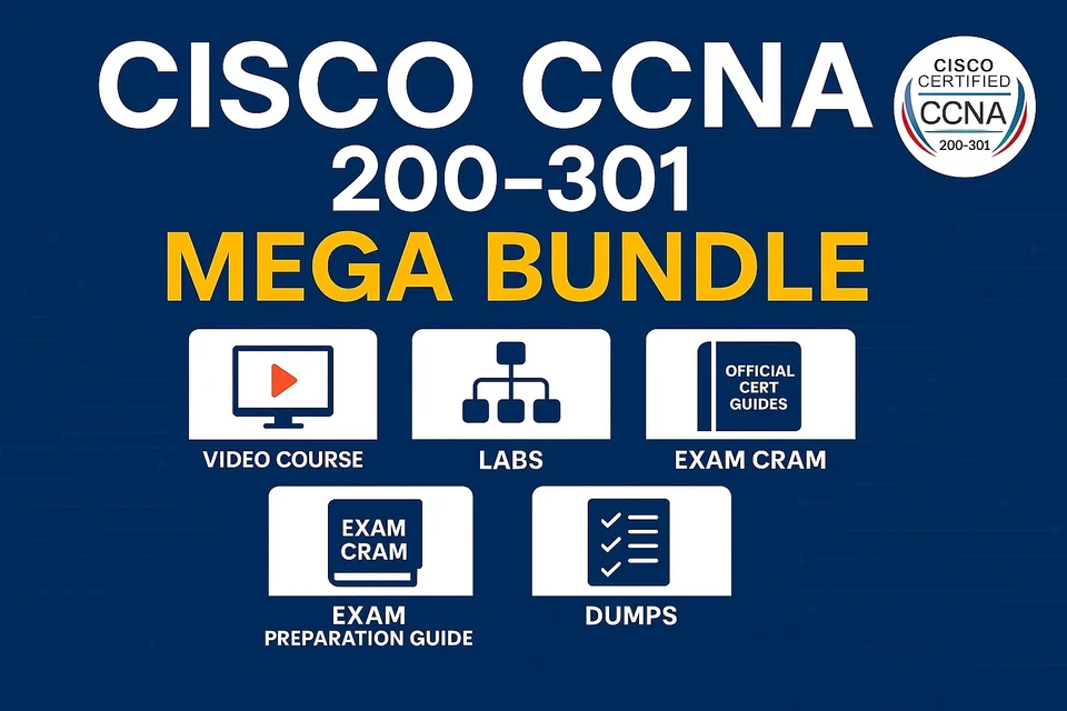 Cisco CCNA 200-301 Mega Bundle Videokurs offizielles Zertifikat Prüfungsanleitungen Dumps Labs
