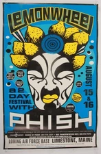 Vtg Original 1998 Phish Lemonwheel Concert Festival Poster