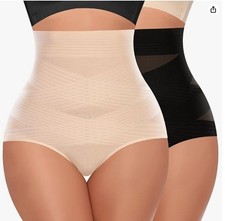 Women's Tummy Control Shapewear Panties High Waist Body Shaper Slimming NWT 2PK