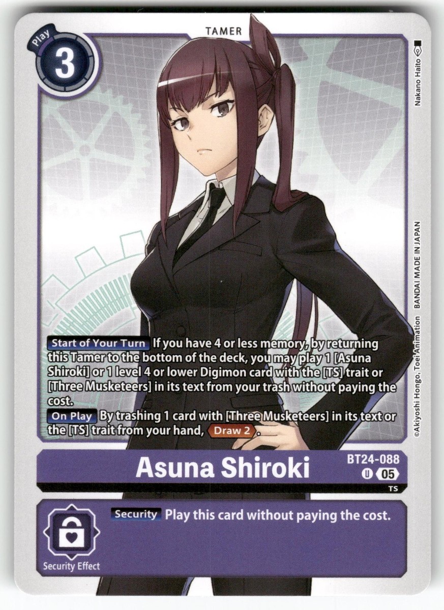 Asuna Shiroki BT24-088 UC Uncommon Time Stranger Digimon Near Mint