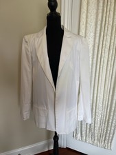 New Vintage Fendi White Split Back Blazer Some Yellowing Due To Age Size 46