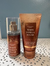 Bath Body Works Warm Vanilla Sugar Body Mist body Cream Set Travel Size New