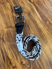 NIKE Men GOLF NAVY BROWN WHITE WEAVE STRETCH WOVEN BELT WOVEN SIZE M 34-36 NWT