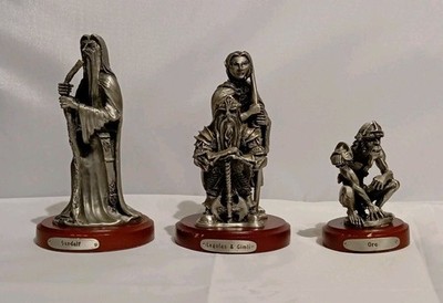 Herr der Ringe Konvolut Royal Selangor Zinnfigur LEGOLAS & GIMLI GANDALF 