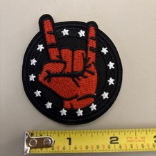 Metal Horns Rock On Embroidered Iron on patch Punk/Band/Music Art Finger Sign