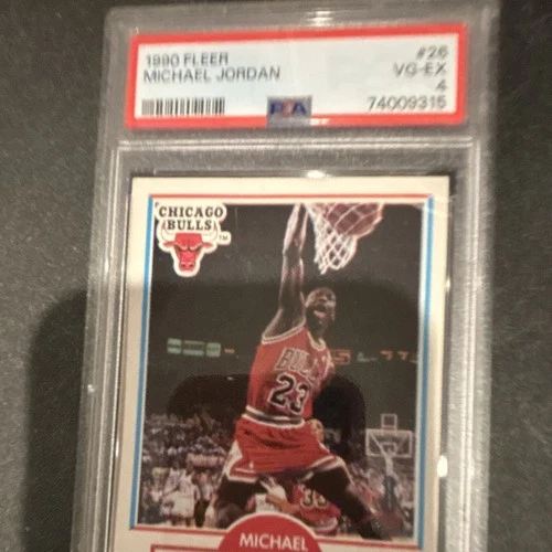 Fleer 1990-91 Michael Jordan #26 Black Line Bio Chicago Bulls PSA 4 VG-EX