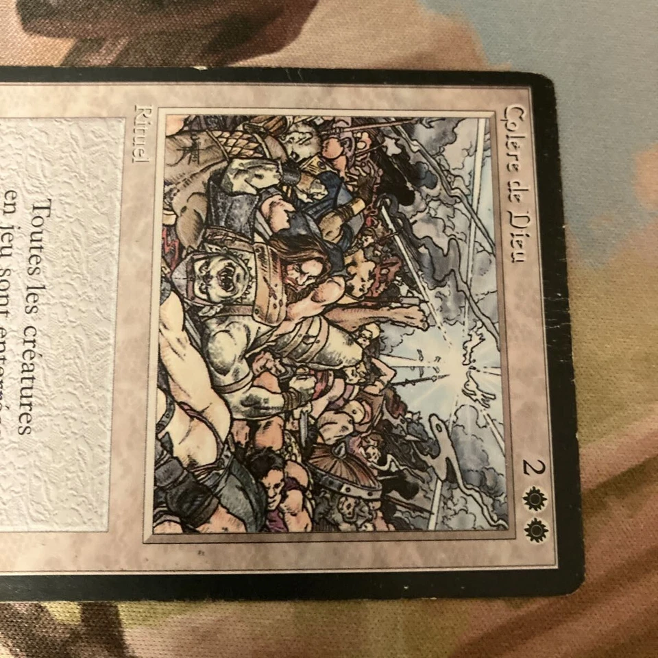3ED FBB Wrath of God MTG French Heavy Plaid Old School Card - Image 3 of 4