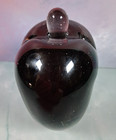Vintage Purple Heart Shaped Mid-Century Art Glass Perfume Bottle and Stopper — photo 3