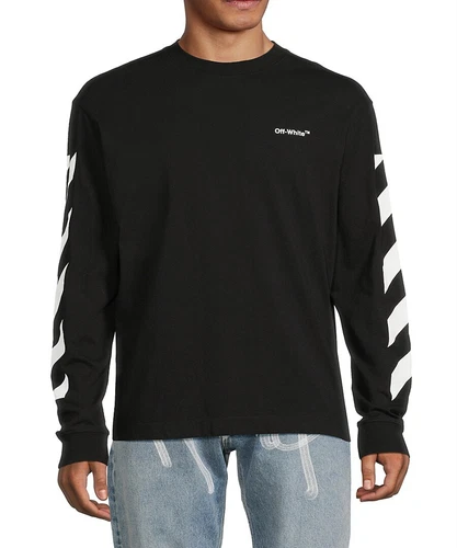 Sudadera para hombre Off-White Diag Helvetica Logo negra blanca talla M - Imagen 1 de 3