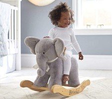 Pottery Barn Kids Baby Elephant Plush Rocking Horse Nursery Rocker-FREE SHIPPING