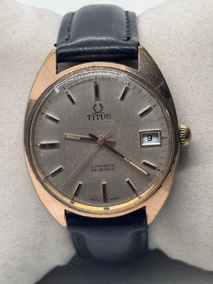 Genuine Titus Automatic Men's SS Watch, 25 Jewels, Swiss Date from