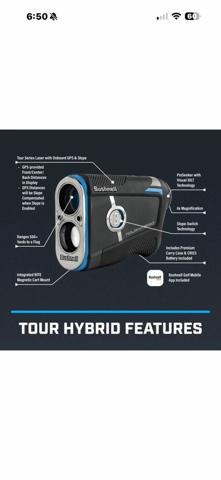 Bushnell Golf Tour Hybrid Laser Rangefinder. - Image 4 of 4