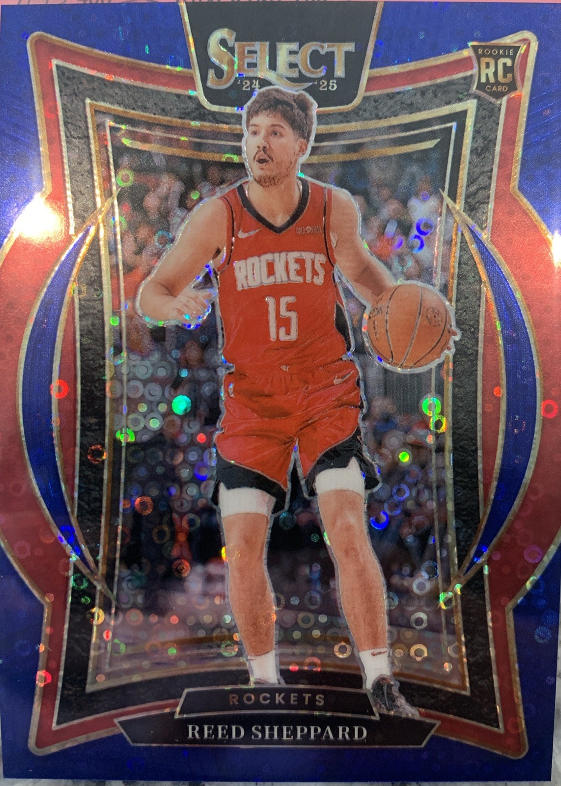 2024-25 Panini Select - Concourse Reed Sheppard #68 Blue Disco Prizm /25 (RC)