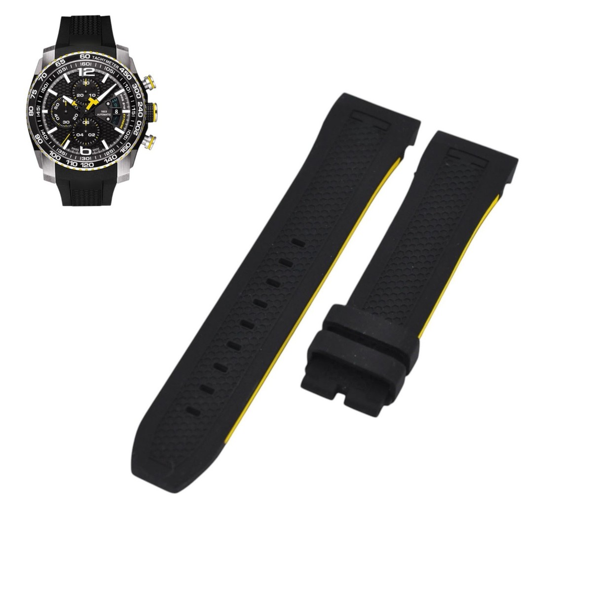 23mm Black Rubber Strap For Tissot PRS516 Extreme T0794272705701