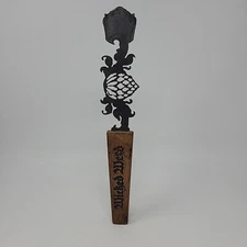 Wicked Weed Brewing UNIQUE BARREL WOOD 13" Rustic Craft Beer Metal Tap Handle 