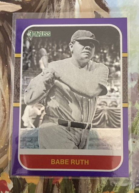 2021 Panini Donruss - Retro 1987 Variation Babe Ruth #228 Holo Purple First Line
