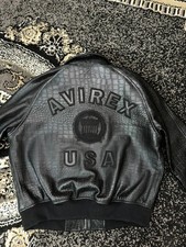 Avirex USA Giacca Bomber in Pelle di Coccodrillo Goffrata - Edizione Limitata