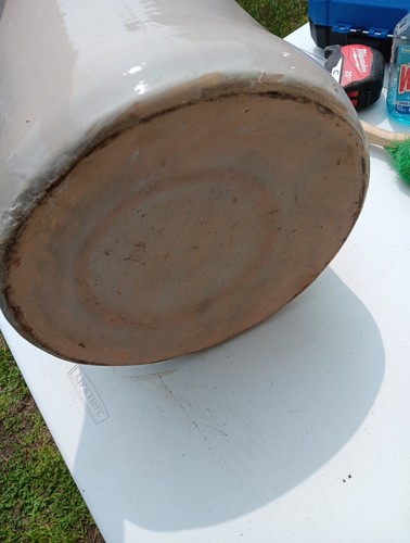 Antique Large Stoneware #5 Blue Writing 5 Gallon Farmhouse Crock Beautiful - Picture 7 of 9