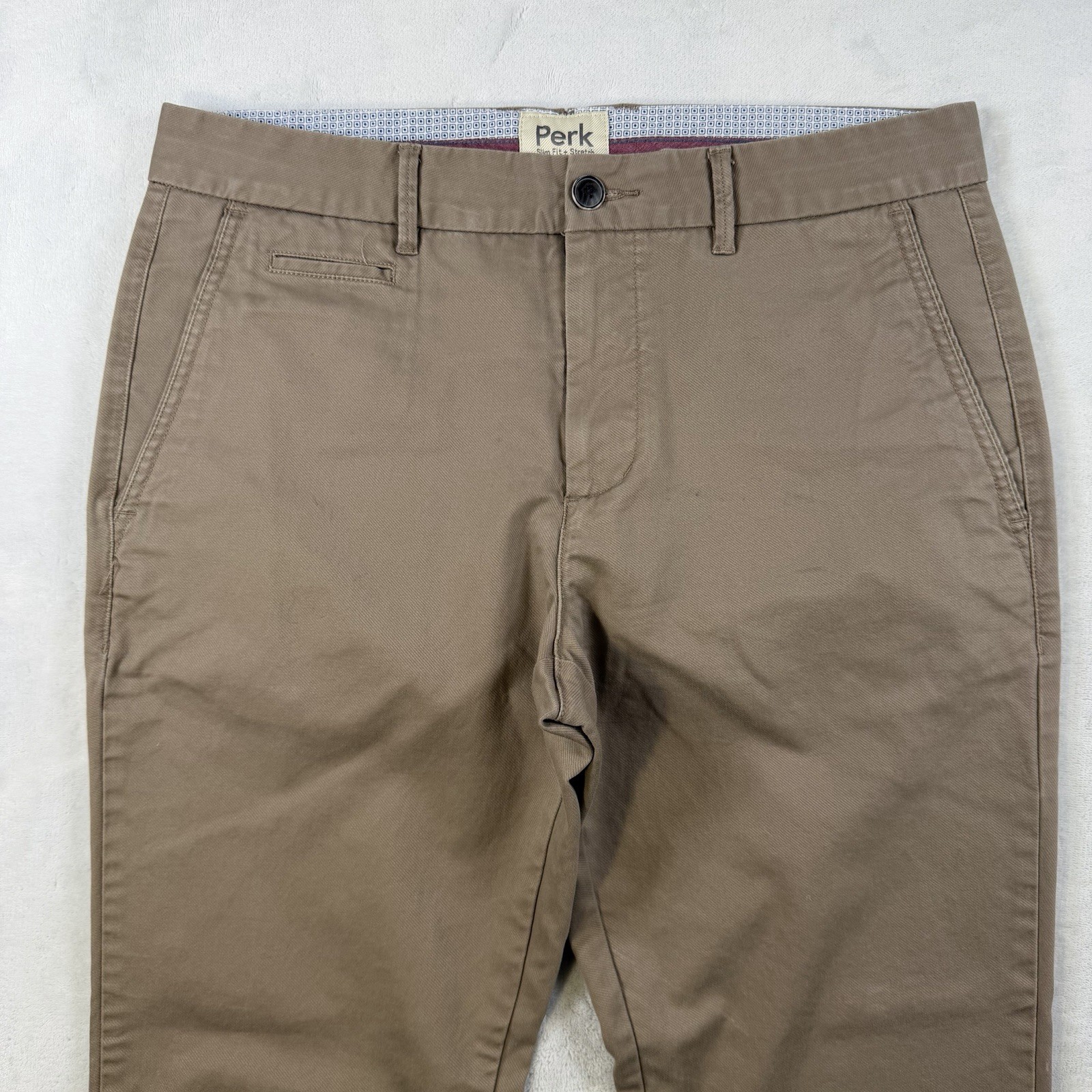 Perk Pants Men size 33x32 Casual Feel Good Slim Fit Stretch 5 Pocket Twill Chino