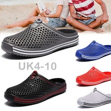 Mens Womens Hollow Slip On Slippers Clogs Casual Garden Flat Shoes Beach Sandals