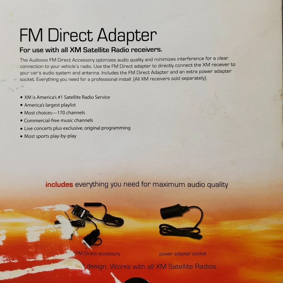 Audiovox XM rádio via satélite adaptador direto FM XMFM1 para todos os receptores XM - Imagem 2 de 3