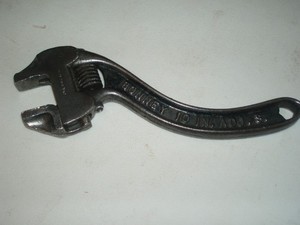 ANTIQUE  BONNEY 10” S-CURVED ADJUSTABLE WRENCH Pat. 1915