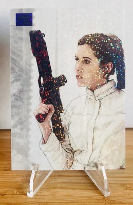 2025 Topps Chrome Star Wars Galaxy ''Royalty'' Mini Diamond Refractor #19 (Leia)