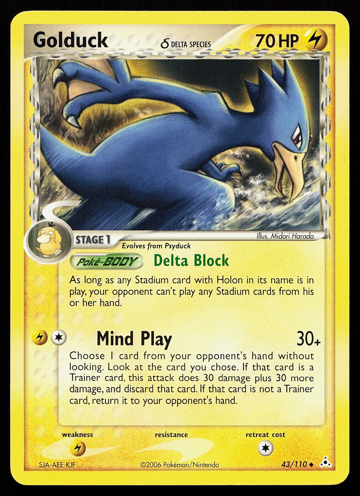 Golduck 43/110 Uncommon Holon Phantoms Pokémon Card