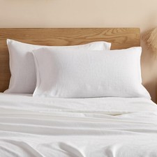 100 Linen Pillowcases 20x30 Inches Pillow Cases Pack of 2 with Envelope Cl