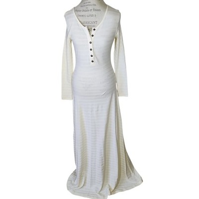 free people resort maxi dress Free People Beach Ribbed Knit Bodycon Maxi Dress Vacation Resort M Neutral New