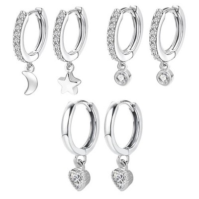 Alexcraft 3 Paar Creolen Gold Ohrringe Damen 14 Karat Schmuck Huggies