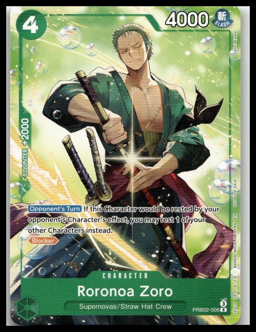 25+ Roronoa Zoro PRB02-006 One Piece Promotion Cards for sale