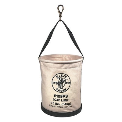 KLEIN TOOLS 5109PS Bucket Bag,Canvas,Straight Wall,OffWhite 36K964