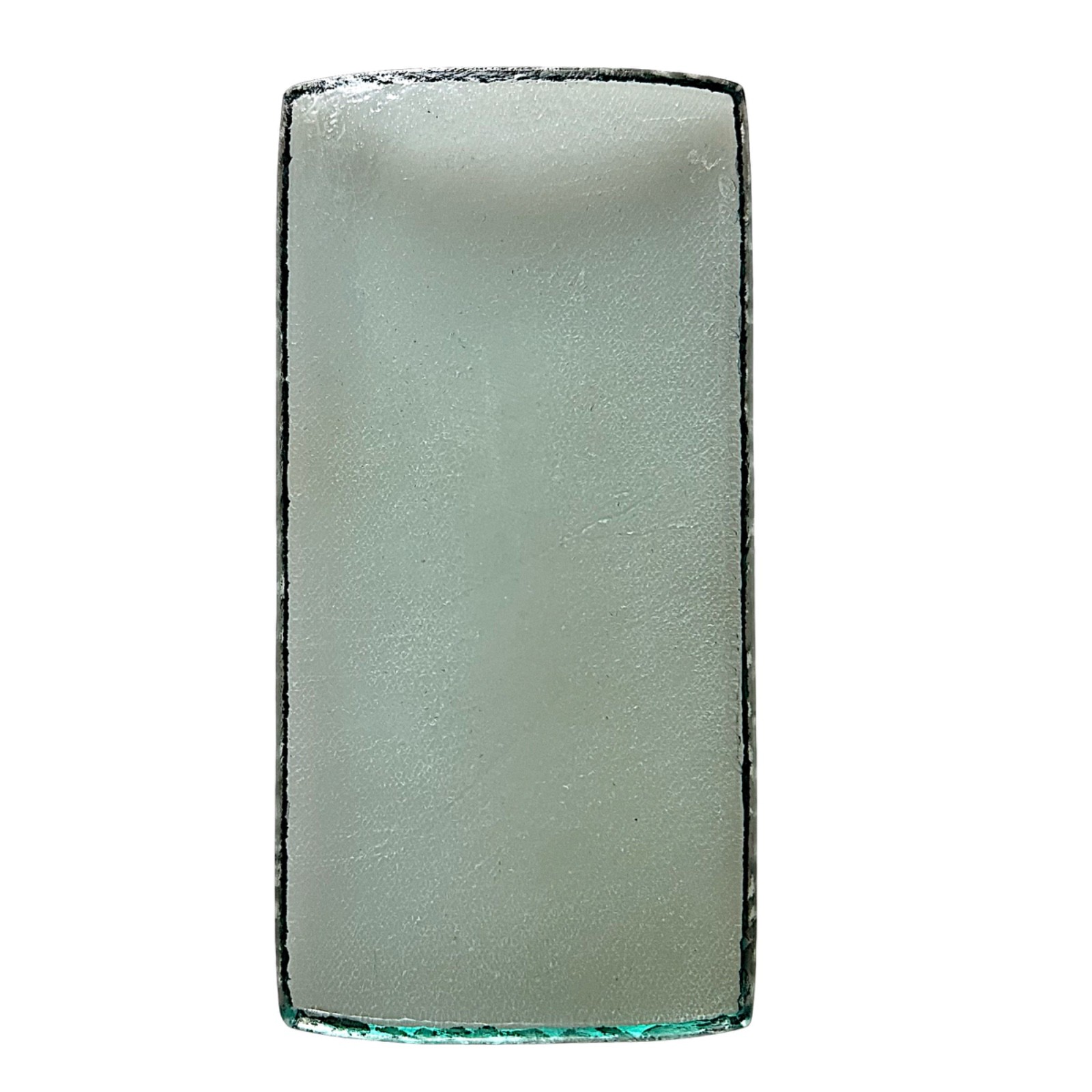 ANNIEGLASS Heavy Art Glass Vanity Trinket Tray 8”x4” Gold Rim Signed 313/33