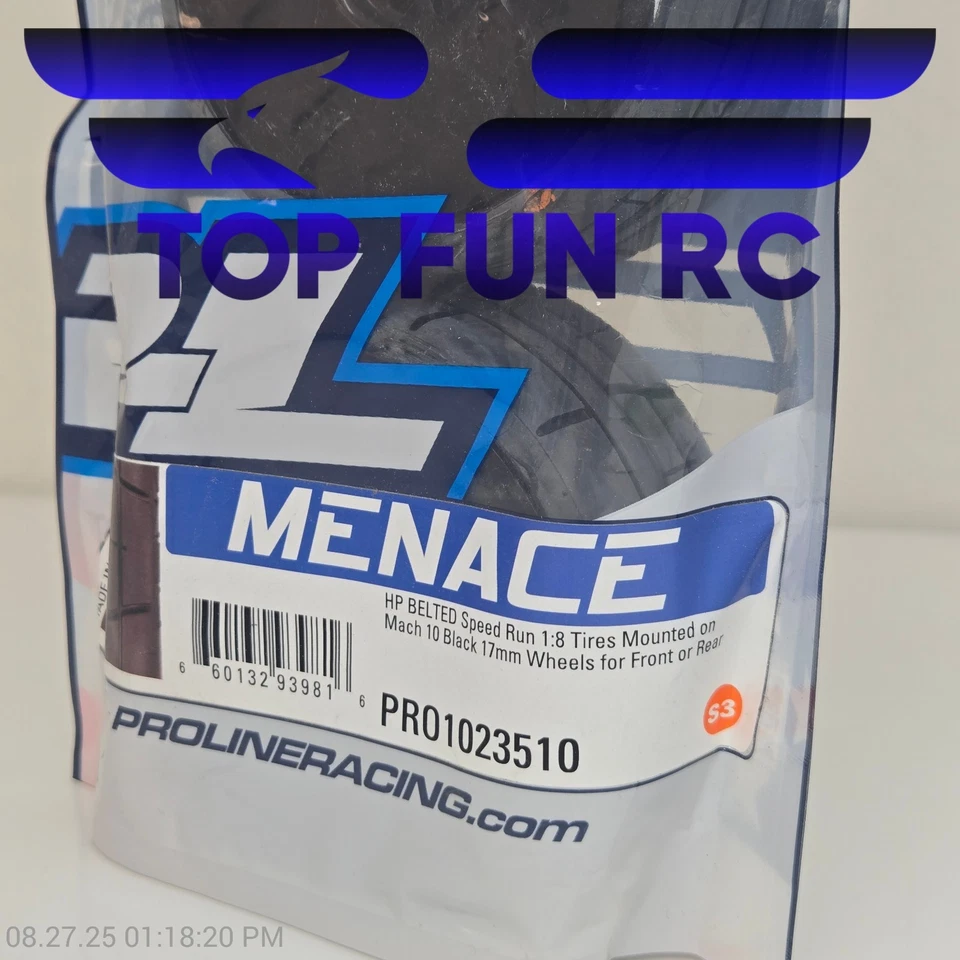 Proline PRO1023510 Menace HP Belted Speed Run 1/18 Scale Tires Mounted - Image 2 of 2