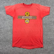 Vintage Yamaha Racing Shirt Men's S Red Single Stitch 50s 60s Paper Thin Rare