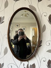 Qval  heavy Antique Mirror  28 x 17, 1/2 wide