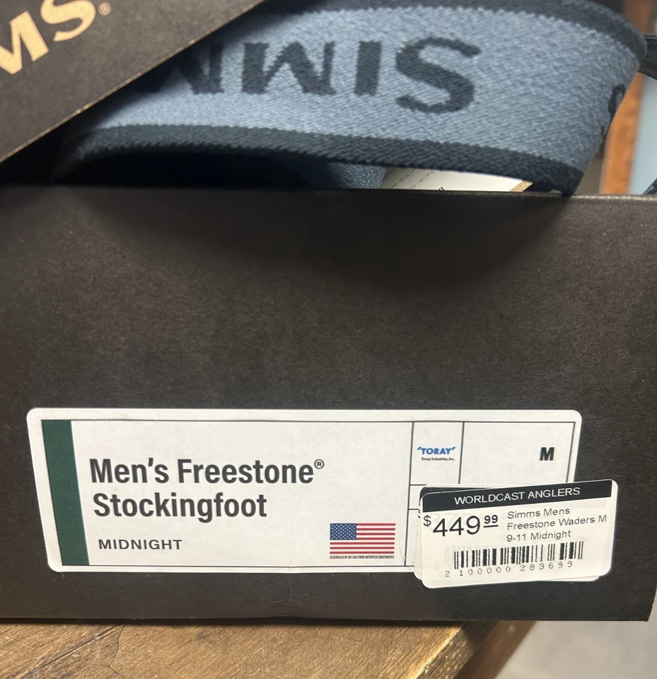 Calza uomo Simms Freestone Wader Medium 9-11 Midnight - NUOVA CON SCATOLA! - Immagine 3 di 3