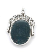Серебро Huge Antique Sterling Silver Bloodstone
