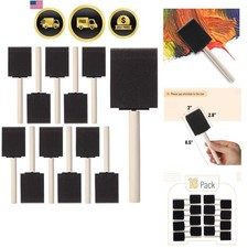 Bates- Foam Paint Brushes, 2 Inch, 16 Pack, Wooden Handle, Sponge Brushes for...
