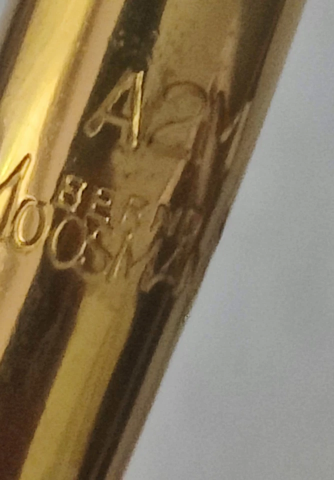 Moosmann A2M Interpret Bassoon Bocal, Gold Plated #2 Length Excellent Condition - Image 2 of 2