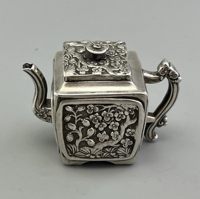 William IV Miniatur Chinesische Silber Teekanne Joseph Willmore Birmingham 1836 AHEZX