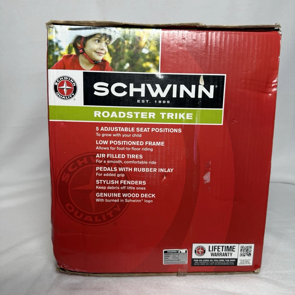 Triciclo Schwinn Roadster Niños, Triciclo Clásico, Rojo NUEVO en Caja Sin Abrir Foto 3 de 4