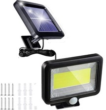 100 LED COB Solar Flood Light PIR Motion Sensor 5M IP65 Garden Security Lamp