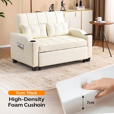 Sleeper Chair Convertible Sofa Bed with USB/Type C Ports 3-in-1 Pull Out Sofa