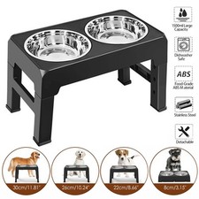 Elevated Dog Bowls 4 Height Adjustable Raised Dog Bowl with 2 Stainless Steel