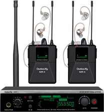 UHF Wireless In-Ear Monitor System with Dual Channel 2 Bodypack Receivers
