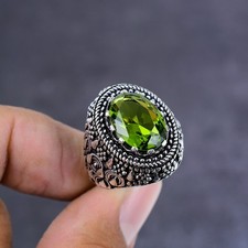 Peridot Gemstone 925 Sterling Silver Jewelry Ring Size 8 Gift For Her l201