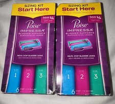 2 X Poise Impressa Bladder Supports Sizing Kit - 2 Each Size 1, 2, 3  6 Count 