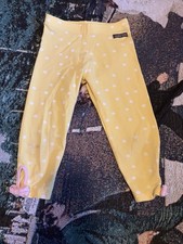 Matilda Jane Girls Yellow Polka Dot Ankle Leggings Size 6 Elastic Waist